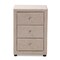 Baxton Studio Tessa Modern Beige Upholstered 3-Drawer Nightstand 147-8162 - alternate 2